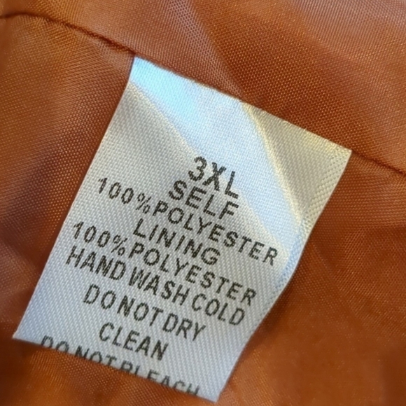 Davi & Dani Orange Corduroy Belted Jacket with Pockets size 3X - Picture 6 of 7